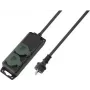 SYGONIX SY-5145338 πολύπριζο με 6 πρίζες Schuko, καλώδιο 1,5 m, μαύρο/πράσινο