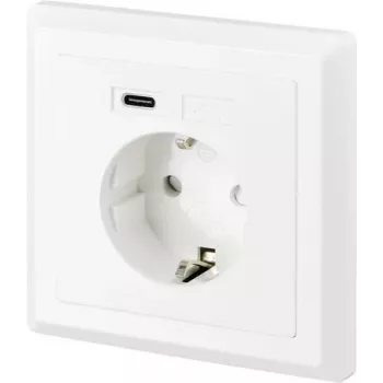 SYGONIX SY-5238674 πρίζα χωνευτή με 2 θύρες USB-A, Schuko, λευκό