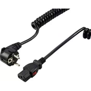 Sygonix SY-6733074 κλειδωμένο καλώδιο ρεύματος συσκευής CEE 7/7 σε IEC C13 3m μαύρο