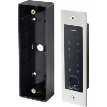 Sygonix SY-5231014 σύστημα ελέγχου πρόσβασης χωνευτό δακτυλικού αποτυπώματος/RFID με φωτιζόμενο πληκτρολόγιο, 12-18 V DC, IP55