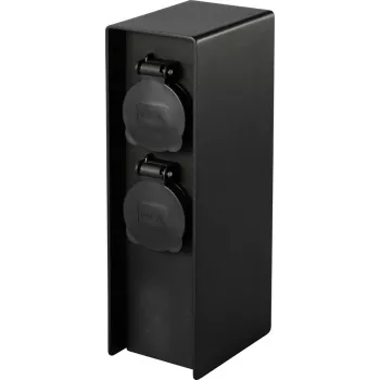 Sygonix SY-6121658 Πρίζα κήπου 4 θέσεων Μαύρη με αυξημένη προστασία επαφής