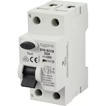 Sygonix SY-6438014 Ρελέ διαφυγής 1P+N 25A 30mA Type A 230V AC 10kA
