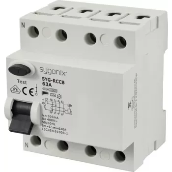 Sygonix SY-6438024 Ρελέ διαφυγής 4-πολικό 63A 300mA Τύπος A 10kA 400V AC
