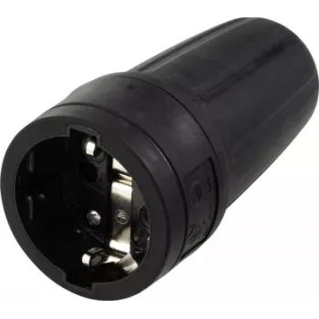 Sygonix SY-6618472 Πρίζα Schuko TPE 250 V/AC μαύρο