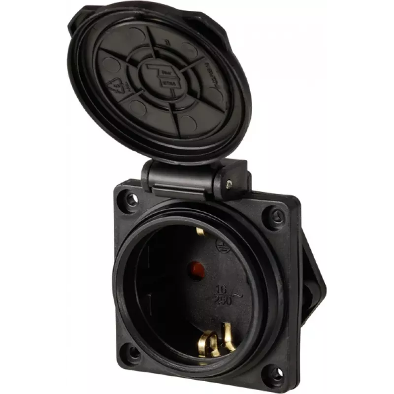 Sygonix SY-6746374 Πρίζα Schuko IP44 μαύρο