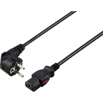 Sygonix SY-6733072 Καλώδιο τροφοδοσίας IEC C13 με ασφάλεια, CEE 7/7 σε IEC C13, 2 m, μαύρο