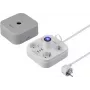 Sygonix SY-6788330 Πρίζα κύβος Schuko 4 θέσεων γκρι/λευκό