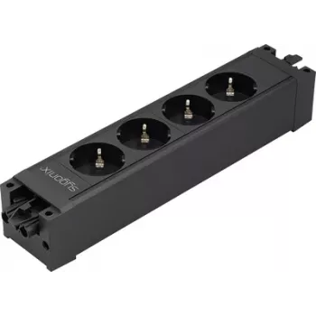 Sygonix SY-6872232 Μονάδα πρίζας 4 θέσεων χωρίς διακόπτη, μαύρο