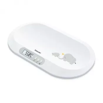 Beurer BY90 έξυπνη ζυγαριά μωρού με Bluetooth, χωρητικότητα 20 kg, ακρίβεια 5 g, κυρτή επιφάνεια ζύγισης, οθόνη LCD, λευκό