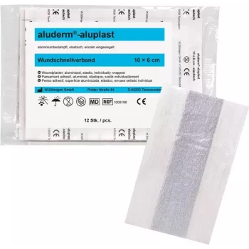 SÖHNGEN aluderm®-aluplast Ελαστικός Επίδεσμος Ρολό για Τραύματα, 6 cm x 1 m, Αποστειρωμένος, Ατομικά Σφραγισμένα Τμήματα