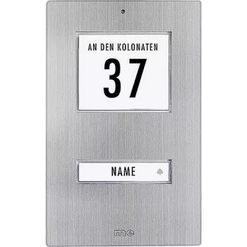 M-E MODERN-ELECTRONICS KT 1-EG Πλάκα κουδουνιού, ανοξείδωτο ατσάλι, 1 κουμπί, IP44, λευκό LED