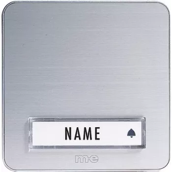 M-E MODERN-ELECTRONICS KTA-1 A/S Εντοιχιζόμενο κουμπί κουδουνιού, 1 κουμπί, ανοξείδωτο ατσάλι, ασημί, 12 V/1 A, φωτισμός LED, IP44