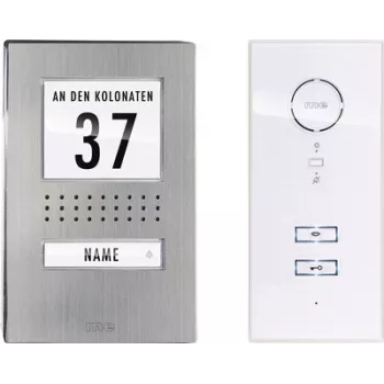 M-E MODERN-ELECTRONICS ADV 111 WW Ενδοεπικοινωνία θυροτηλεφώνου με καλώδιο Πλήρες σετ για μονοκατοικία, ανοξείδωτο ατσάλι, Λευκό (41137)