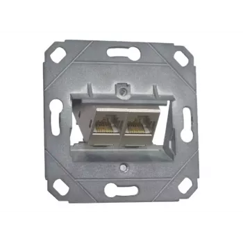 METZ CONNECT BTR E-DAT modul 8/8(8) UP0 Πρίζα σύνδεσης εντοιχιζόμενη, Cat.6, 2x RJ-45, θωρακισμένη, προστασία σκόνης 1309121200-E-90