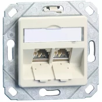 METZ CONNECT BTR E-DAT modul 8/8(8) UPk χωρίς μονάδες - Πρίζα δεδομένων χωνευτή, CAT 6, Λευκό RAL 9010, 2 θύρες 1309151102-E-90