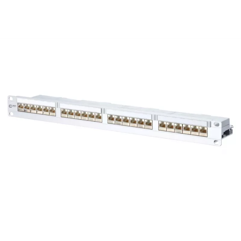 METZ CONNECT 130856-E-90 Patch Panel 24 θυρών Cat.6A θωρακισμένο, 1U, Λευκό