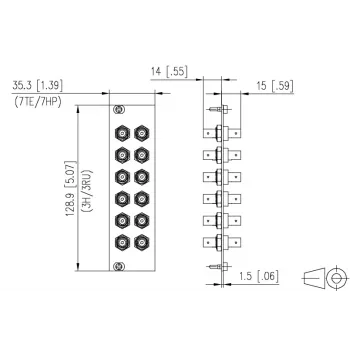 METZ BTR 15024A0112-E OpDAT REGpro 12xST SM/MM Κεραμικό γκρι μπροστινό πάνελ 3U/7HP