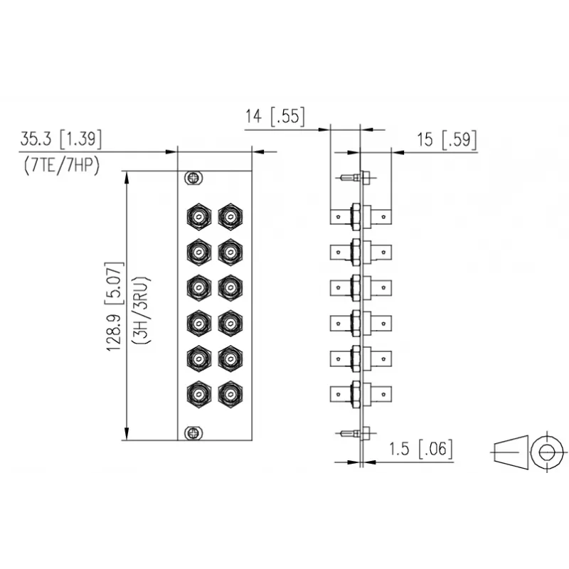 METZ BTR 15024A0112-E OpDAT REGpro 12xST SM/MM Κεραμικό γκρι μπροστινό πάνελ 3U/7HP