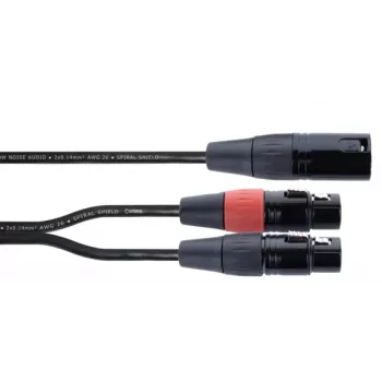 Cordial EY 0,3 MFF XLR Καλώδιο προσαρμογέα Y - 1x XLR βύσμα αρσενικό σε 2x XLR υποδοχή θηλυκή, 0,3 m, μαύρο 14881