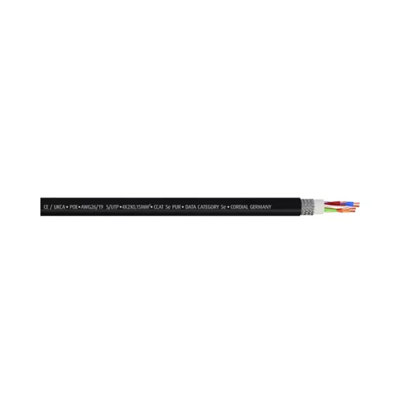 Cordial 15545 CAT 5e S/UTP RJ45 καλώδιο patch, 0,5 m, μαύρο, περίβλημα PUR