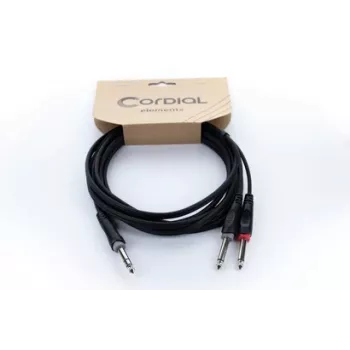 Cordial 14878 Καλώδιο προσαρμογέα Y ήχου 6,3 mm στερεοφωνικό jack σε 2x 6,3 mm μονοφωνικό jack 3 m Μαύρο
