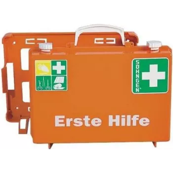 SÖHNGEN ERSTE-HILFE KOFFER DELUXE Βαλιτσάκι πρώτων βοηθειών DIN 13157 πορτοκαλί ABS επιτοίχια τοποθέτηση O301138