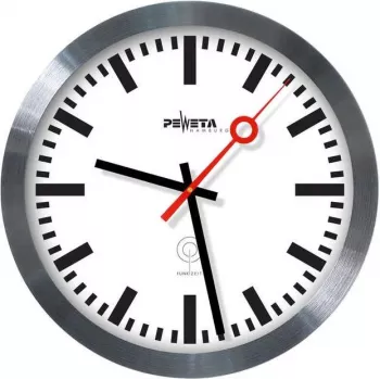 PEWETA Ασύρματο ρολόι τοίχου Ρολόι σταθμού, 30 cm, αλουμίνιο 51.020.325
