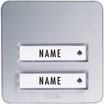 M-E MODERN-ELECTRONICS KTA-2 A/S ασημί Επιτοίχιο Κουμπί Κουδουνιού Πόρτας, IP44, Αλουμίνιο