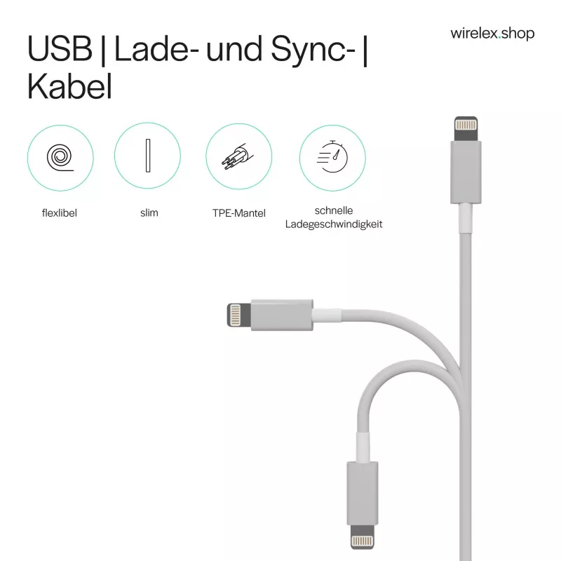 Flexline USB-C σε Lightning PD Καλώδιο φόρτισης 2m Λευκό FL31-13053