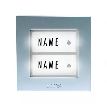 M-E MODERN-ELECTRONICS KTB-2 S Φωτιζόμενο μπουτόν κουδουνιού 2 πλήκτρων για διώροφες κατοικίες, Ασημί