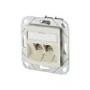 METZ CONNECT BTR E-DAT modul 8/8(8) UPk Πρίζα δεδομένων χωνευτή, 2x RJ-45, CAT 6e, θωρακισμένη, Λευκό μαργαριταρένιο RAL 1013 1309121101-E