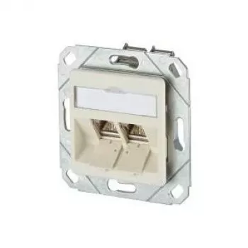 METZ CONNECT BTR E-DAT modul 8/8(8) UPk Πρίζα δεδομένων χωνευτή, 2x RJ-45, CAT 6e, θωρακισμένη, Λευκό μαργαριταρένιο RAL 1013 1309121101-E