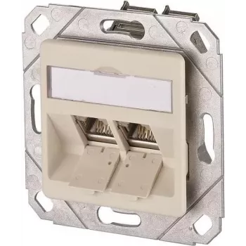 METZ CONNECT BTR E-DAT modul 8/8(8) UPk Πρίζα δεδομένων χωνευτή, 2x RJ-45, CAT 6e, θωρακισμένη, Λευκό μαργαριταρένιο RAL 1013 1309121101-E