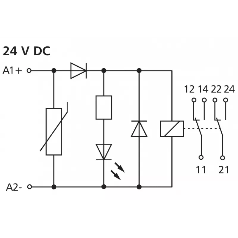 METZ CONNECT Μονάδα σύζευξης 2 συρμάτων KRA-M8/21-21 24DC (11061925)
