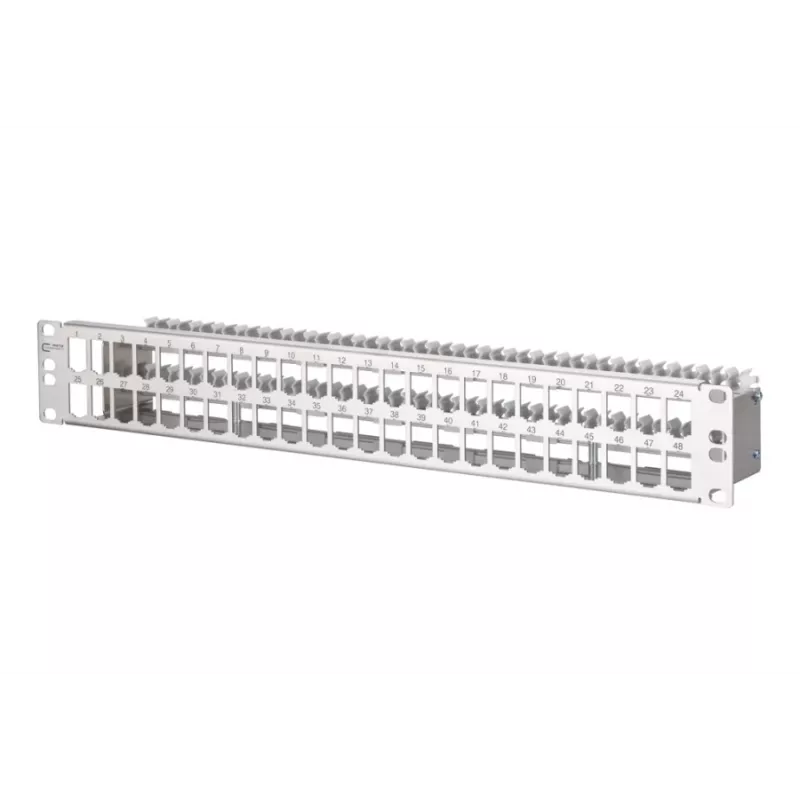 METZ CONNECT 130924-00-E MPP48 Patch panel 48 θυρών, ανοξείδωτος χάλυβας, 1,5U, χωρίς εξοπλισμό