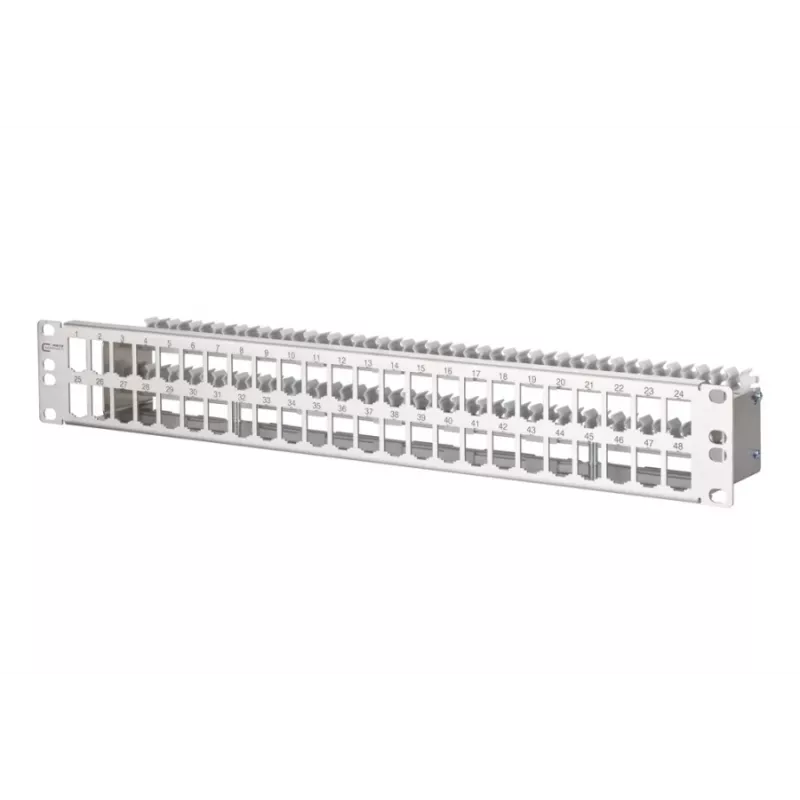 METZ CONNECT 130924-00-E MPP48 Patch panel 48 θυρών, ανοξείδωτος χάλυβας, 1,5U, χωρίς εξοπλισμό