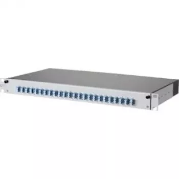 METZ CONNECT 1502697424-E Cat.6A θωρακισμένο 24-Port 1U Patch Panel, IDC χωρίς εργαλεία, Ανοιχτό γκρι