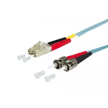 METZ BTR 151J1JOAO10E OpDAT OM3 LC-Duplex σε 2x ST Πολύτροπο Καλώδιο Patch οπτικών ινών, 1m, Aqua, LSZH