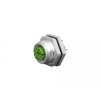 METZ CONNECT M12 BU8 371 - M12 Υποδοχή θηλυκή εντοιχισμού, 8-πολική, A-κωδικοποιημένη, Υποδοχή θηλυκή, Τοποθέτηση πίσω, Ακίδες συγκόλλησης, IP67