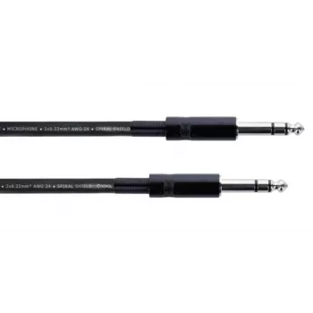 Cordial 14817 Καλώδιο ήχου 6,3 mm TRS σε 6,3 mm TRS 3 m μαύρο PVC Twisted Pair