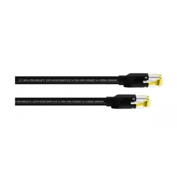 Cordial 15540 Καλώδιο patch CAT 5e S/UTP, RJ45, 15 m, μαύρο, περίβλημα PUR