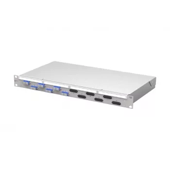 METZ CONNECT VIK 6xSC-D OS2 Πάνελ patch οπτικών ινών, τοποθέτηση σε rack 1U, 12 ίνες, Single-Mode, ανοιχτό γκρι 150450E206-F