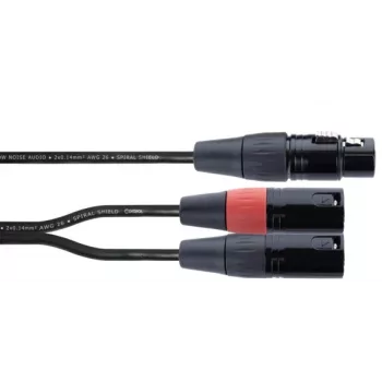 Cordial EY 0,3m Καλώδιο προσαρμογέα XLR Y - 1x XLR θηλυκό σε 2x XLR αρσενικό, μαύρο 14880