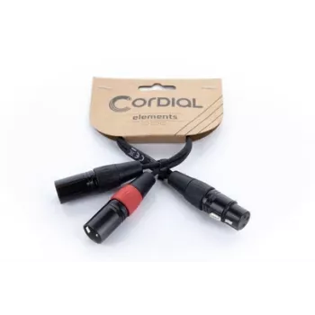 Cordial EY 0,3m Καλώδιο προσαρμογέα XLR Y - 1x XLR θηλυκό σε 2x XLR αρσενικό, μαύρο 14880