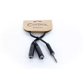 Cordial EY 0.3 PGG Καλώδιο προσαρμογέα Y 1x 6,3mm mono jack αρσενικό σε 2x 6,3mm mono jack θηλυκά 0,3m μαύρο 14884