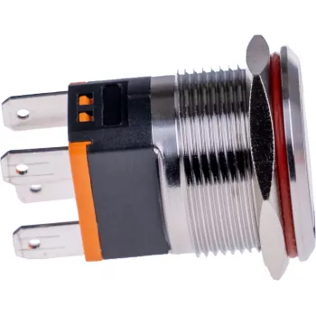 JOY-IT BUTTON22C-M-RD Διακόπτης 250V AC 15A SPST NO IP67 IK10 κόκκινο