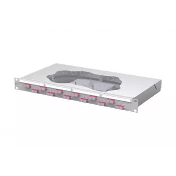 METZ CONNECT Πάνελ συγκόλλησης patch οπτικών ινών 12-Port SC-Duplex OM4 1U τοποθέτηση σε rack 19 ιντσών 150457BB12-F