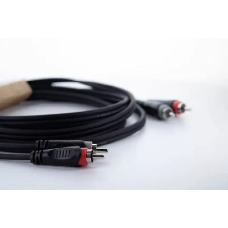 Cordial 14835 Καλώδιο ήχου RCA 1m Μαύρο Twin PVC