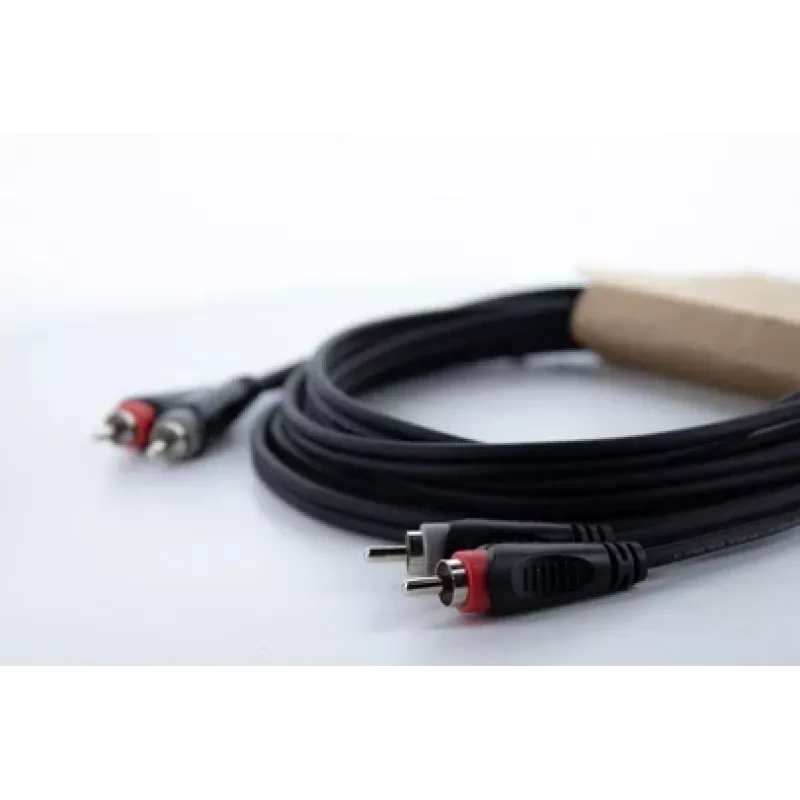 Cordial 14835 Καλώδιο ήχου RCA 1m Μαύρο Twin PVC