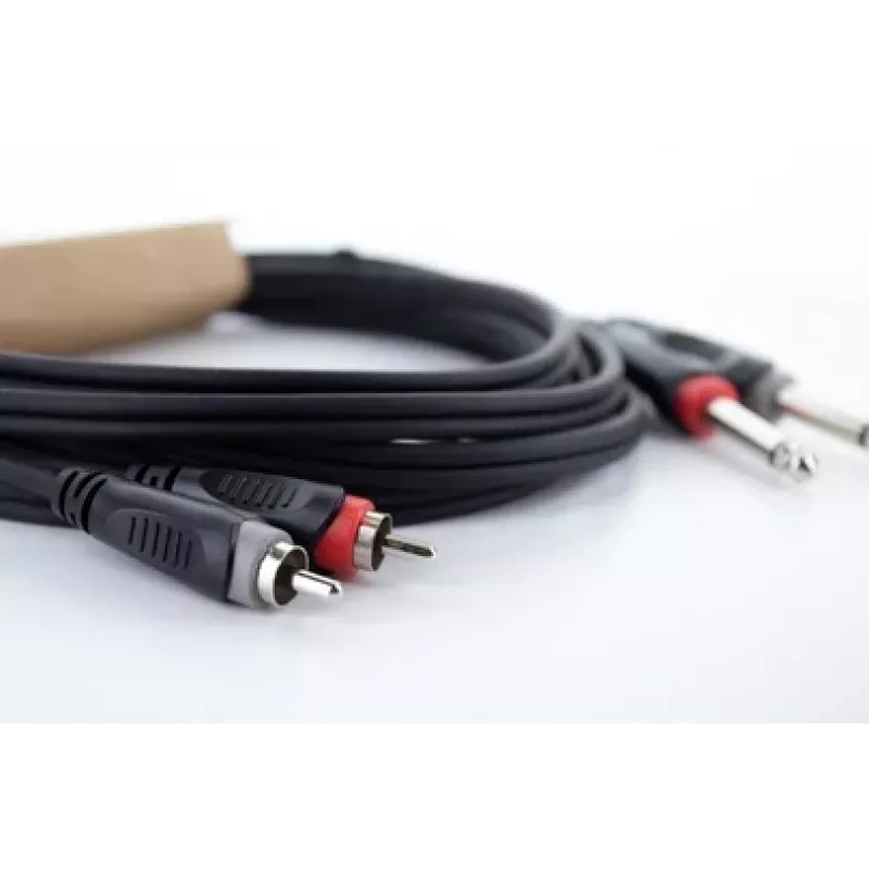 Cordial 14839 Καλώδιο ήχου 6,3mm mono jack σε RCA 1m Μαύρο